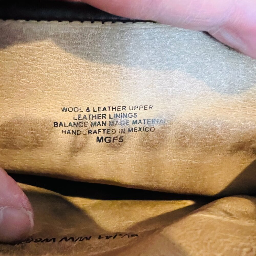 Born Tizoc Indian Blanket Wool Brown Leather Size 9.5 Mid Calf Fashion Boots - Picture 11 of 16